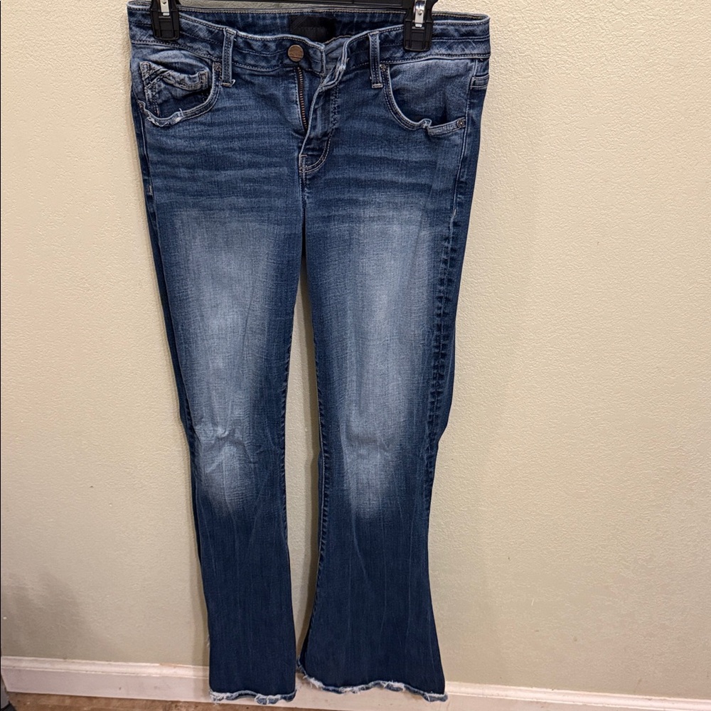 Buckle Black Blue Flare Jeans